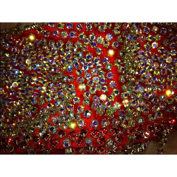 Couture Luxury Designer Wedding Evening Swarovski Crystals Runway Cocktail Dress - Picture 4 of 15